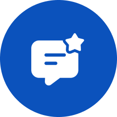 Blue circle message icon