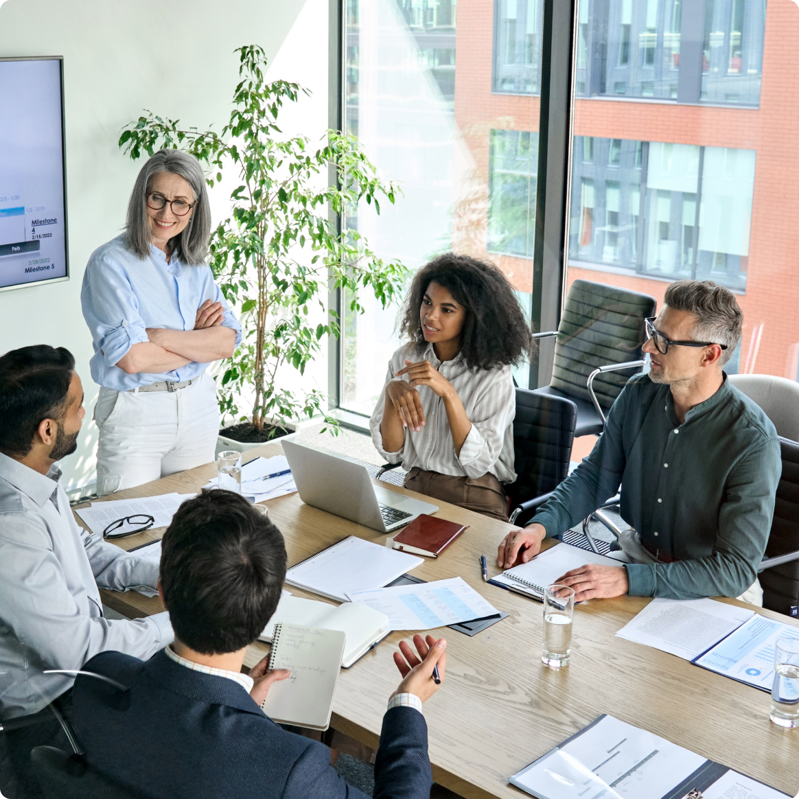 Team meeting in modern office